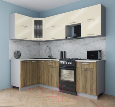 Кухонный гарнитур Интерлиния Мила Gloss 50-12x24