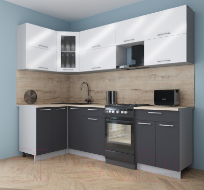 Кухонный гарнитур Интерлиния Мила Gloss 50-12x25