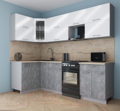 Кухонный гарнитур Интерлиния Мила Gloss 50-12x25