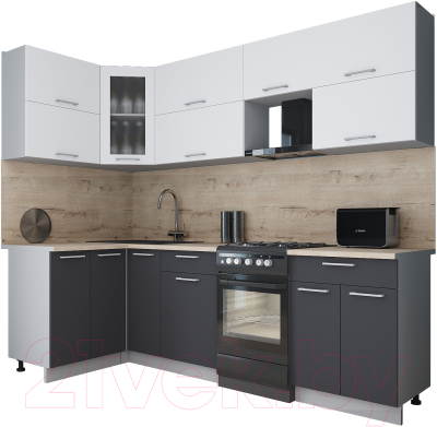 Кухонный гарнитур Интерлиния Мила Gloss 50-12x25 - фото