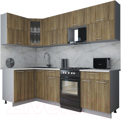 Кухонный гарнитур Интерлиния Мила Gloss 50-12x25 - фото