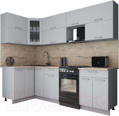 Кухонный гарнитур Интерлиния Мила Gloss 50-12x25 - фото