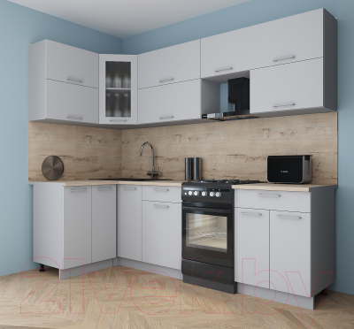 Кухонный гарнитур Интерлиния Мила Gloss 50-12x25