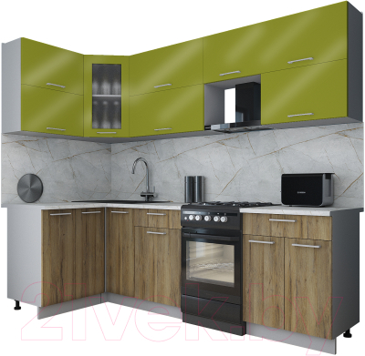 Кухонный гарнитур Интерлиния Мила Gloss 50-12x25 - фото