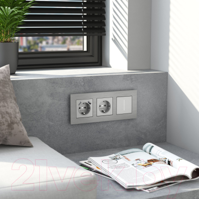 Рамка для выключателей и розеток Werkel AluMax W0033506