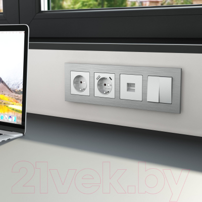 Рамка для выключателей и розеток Werkel AluMax W0043506