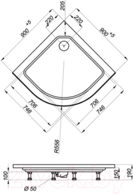 Душевой уголок Triton Риф 90x90 А
