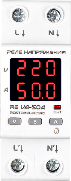 Реле напряжения Rostok Elektro V-50А RE / 46-244 - фото