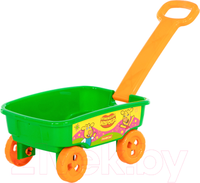 Тележка для песочницы Полесье Оранжевая корова с ручкой / 83934 - фото