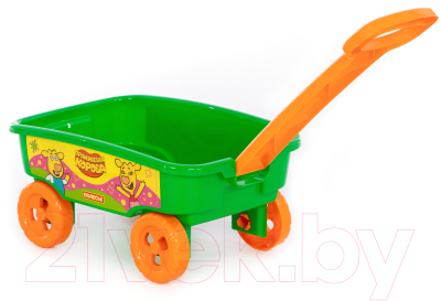 Тележка для песочницы Полесье Оранжевая корова с ручкой / 83934