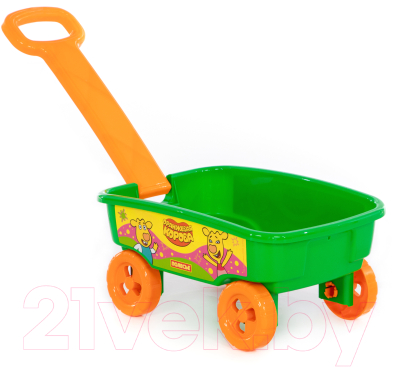 Тележка для песочницы Полесье Оранжевая корова с ручкой / 83934