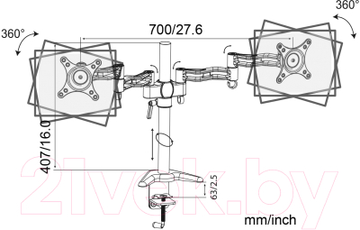 Кронштейн для монитора Cactus CS-VM-D08-AL