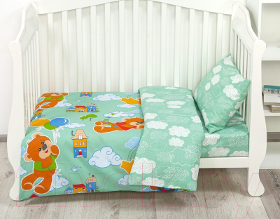 Комплект постельный для малышей АртПостель Улетные мишки 130 - фото