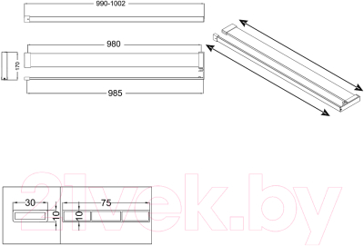 Полка для ванной Niagara NG1075B