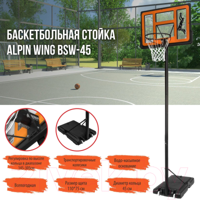 Баскетбольный стенд Alpin Wing BSW-45 / BSB-21