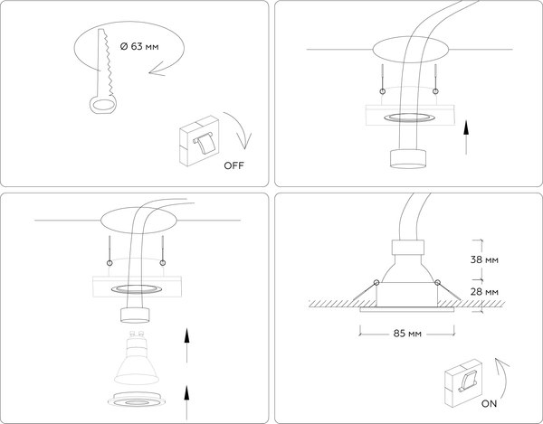 Точечный светильник Ambrella TN1160 WH 