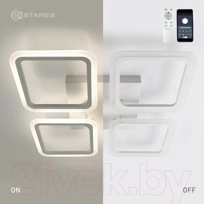 Люстра Estares Sonne 120W 4S-APP-550x550x70-WHITE/WHITE-220-IP20