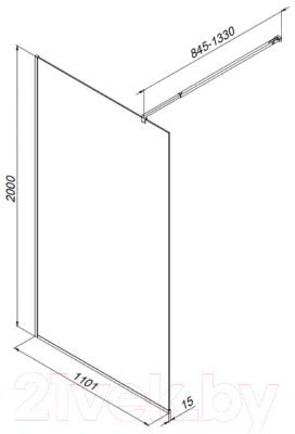 Душевая стенка AM.PM Func 110x200 / W84WI-110-F1-MTE