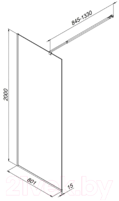 Душевая стенка AM.PM Func 80x200 / W84WI-80-F1-BTE (черный/прозрачное стекло)