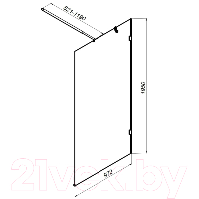 Душевая стенка AM.PM X-Joy 100x195 / W94WI-100-F1-BTE