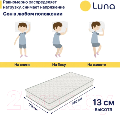 Детский матрас Luna Baby Spring 70x160