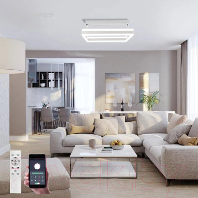 Потолочный светильник Estares Stella 100WS-APP-500x500x1200-WHITE/WHITE-220-IP20