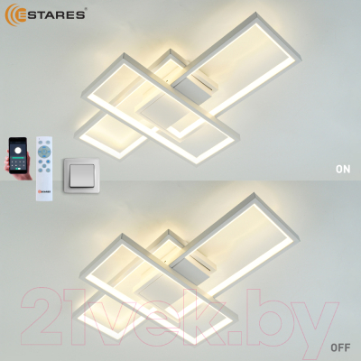 Люстра Estares Sven 65W 3S-APP-500x360x80-WHITE/WHITE-220-IP20