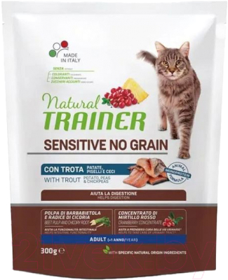 Сухой корм для кошек Trainer Natural No Grain Sensitive с форелью - фото