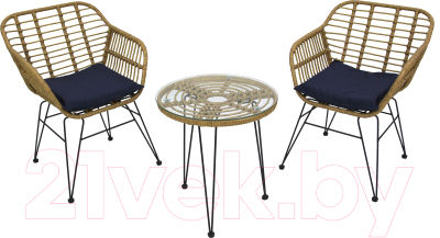 Комплект садовой мебели Garden Story Адриан Мини / GS008 (бежевый/синий) - фото