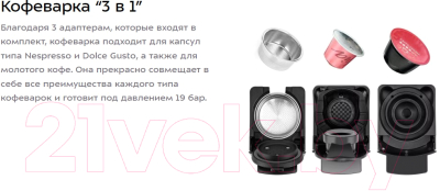 Кофеварка эспрессо Kitfort 3в1 KT-7192