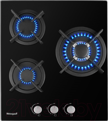 Газовая варочная панель Weissgauff HGG 451 BGh Nano Glass - фото