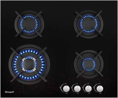 Газовая варочная панель Weissgauff HGG 640 BG Nano Glass - фото
