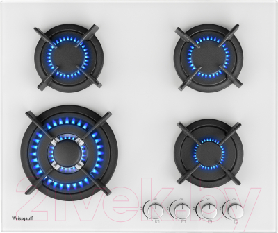 Газовая варочная панель Weissgauff HGG 640 WG Nano Glass - фото