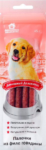 Лакомство для собак Домашний деликатес Палочки из филе говядины - фото