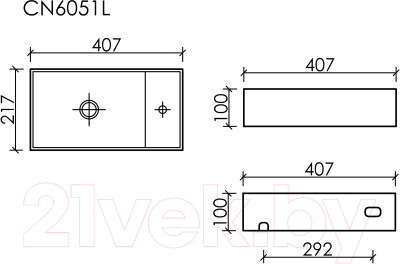 Умывальник Ceramica Nova Element L CN6051LMC