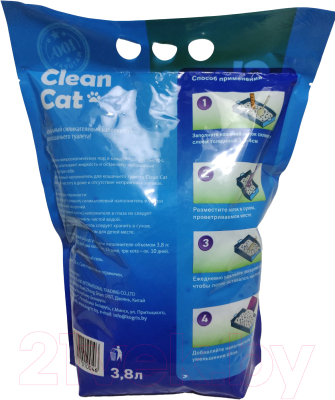 Наполнитель для туалета Clean Cat Силикагелевый без запаха