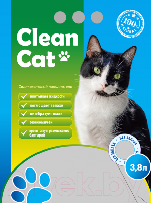 Наполнитель для туалета Clean Cat Силикагелевый без запаха