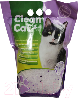 Наполнитель для туалета Clean Cat Силикагелевый лаванда - фото