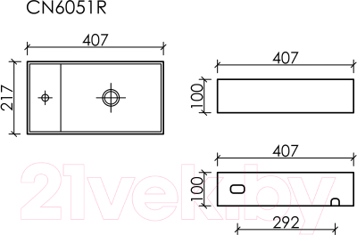 Умывальник Ceramica Nova Element L CN6051RMW