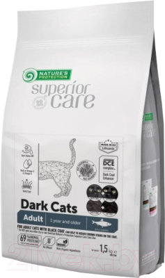 Сухой корм для кошек Nature's Protection Dark Cat Grain Free сельдь / NPSC47632 - фото