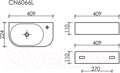 Умывальник Ceramica Nova Element L CN6066L