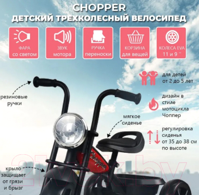 Трехколесный велосипед Chopper CH2R