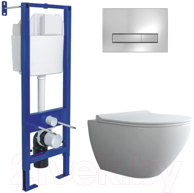 Унитаз подвесной с инсталляцией Berges Puma X Rimless / 043353 - фото