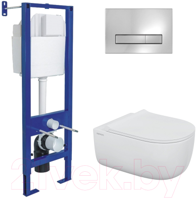 Унитаз подвесной с инсталляцией Berges Ego X Rimless / 043356 - фото