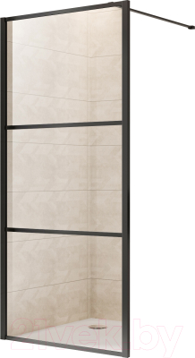 Душевая стенка Adema Смарт компакт 100 Walk-In (черный) - фото