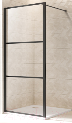 Душевая стенка Adema Смарт компакт 100 Walk-In (черный)