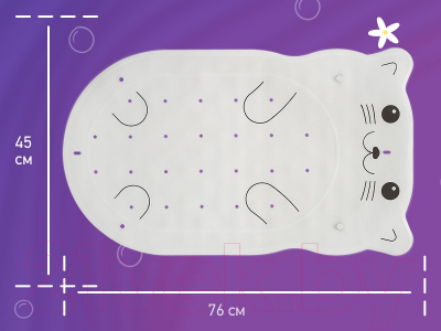 Коврик для купания ROXY-KIDS Кот / BM-4576-CAT