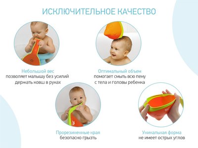 Ковшик для купания ROXY-KIDS Flipper RBS-004-OO с лейкой