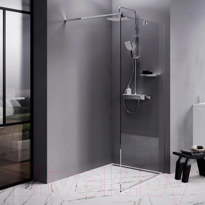 Душевая стенка AM.PM Func 90x200 / W84WI-90-F1-MTE (хром матовый/прозрачное стекло)