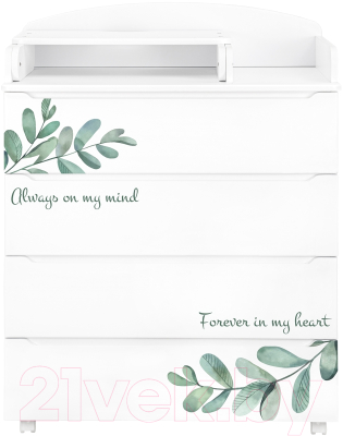 Комод пеленальный INDIGO Green Line с узким пеленальным столиком - фото